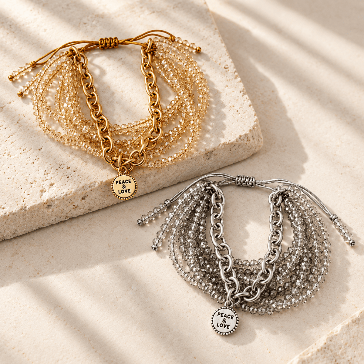 Peace & Love Multistrand Bracelet
