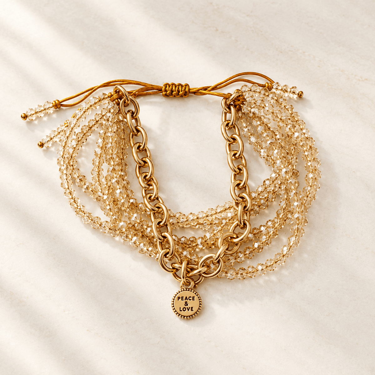 Peace & Love Multistrand Bracelet