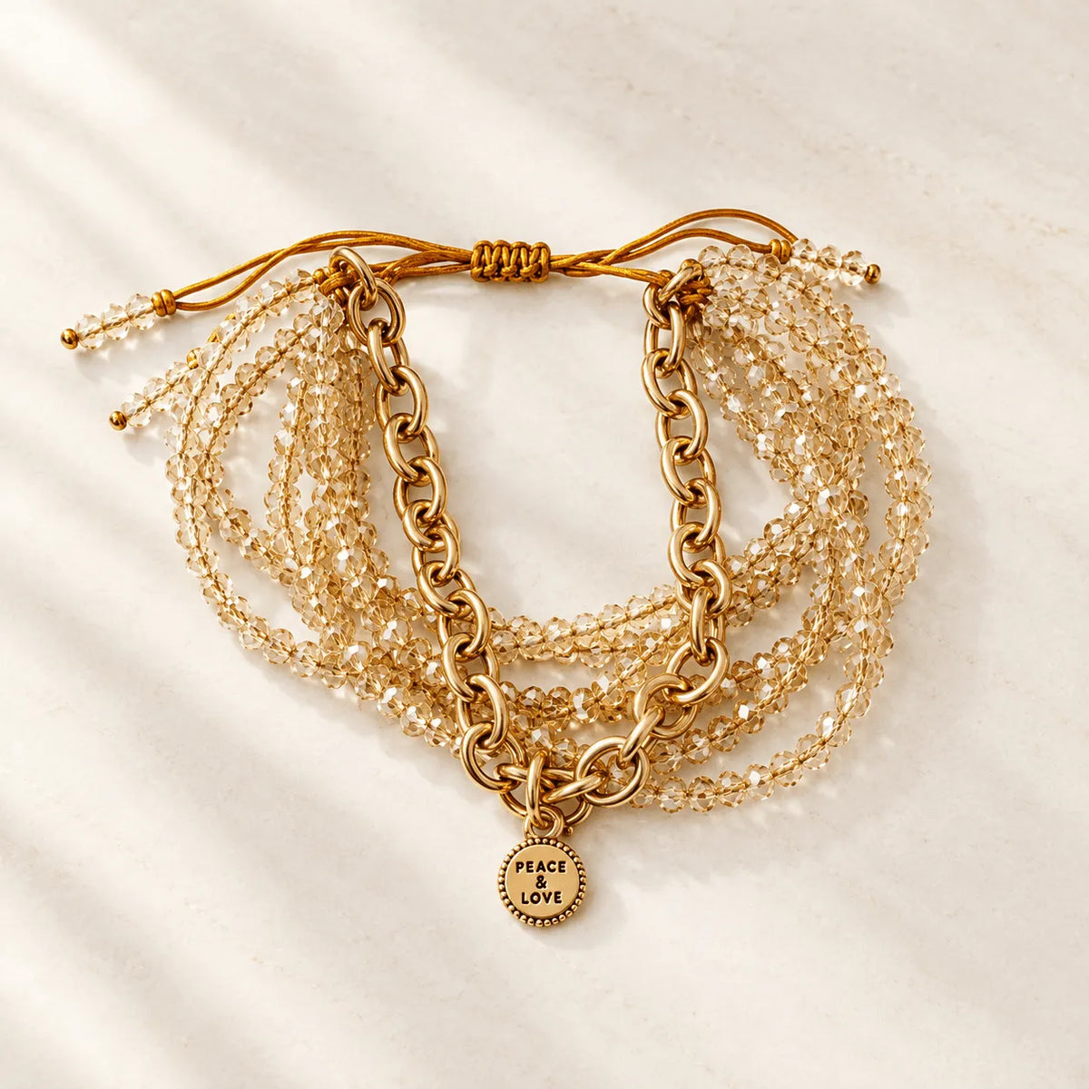 Peace & Love Multistrand Bracelet