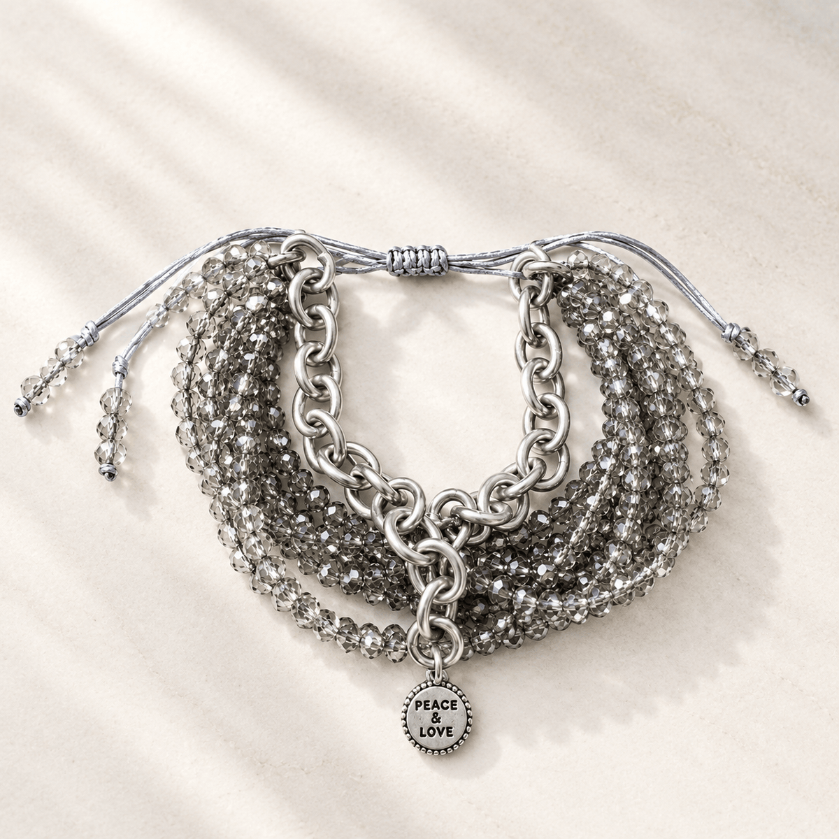 Peace & Love Multistrand Bracelet