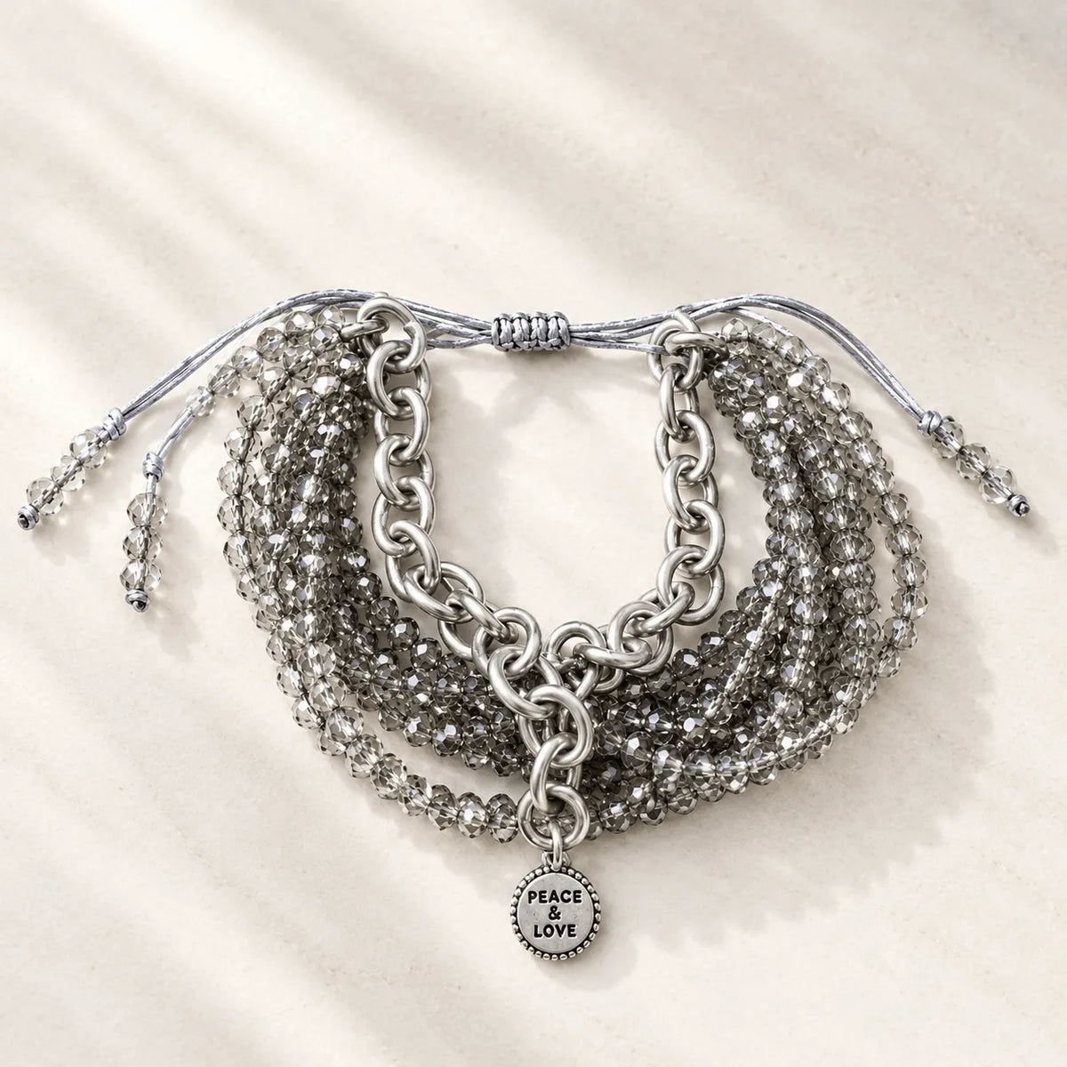Peace & Love Multistrand Bracelet