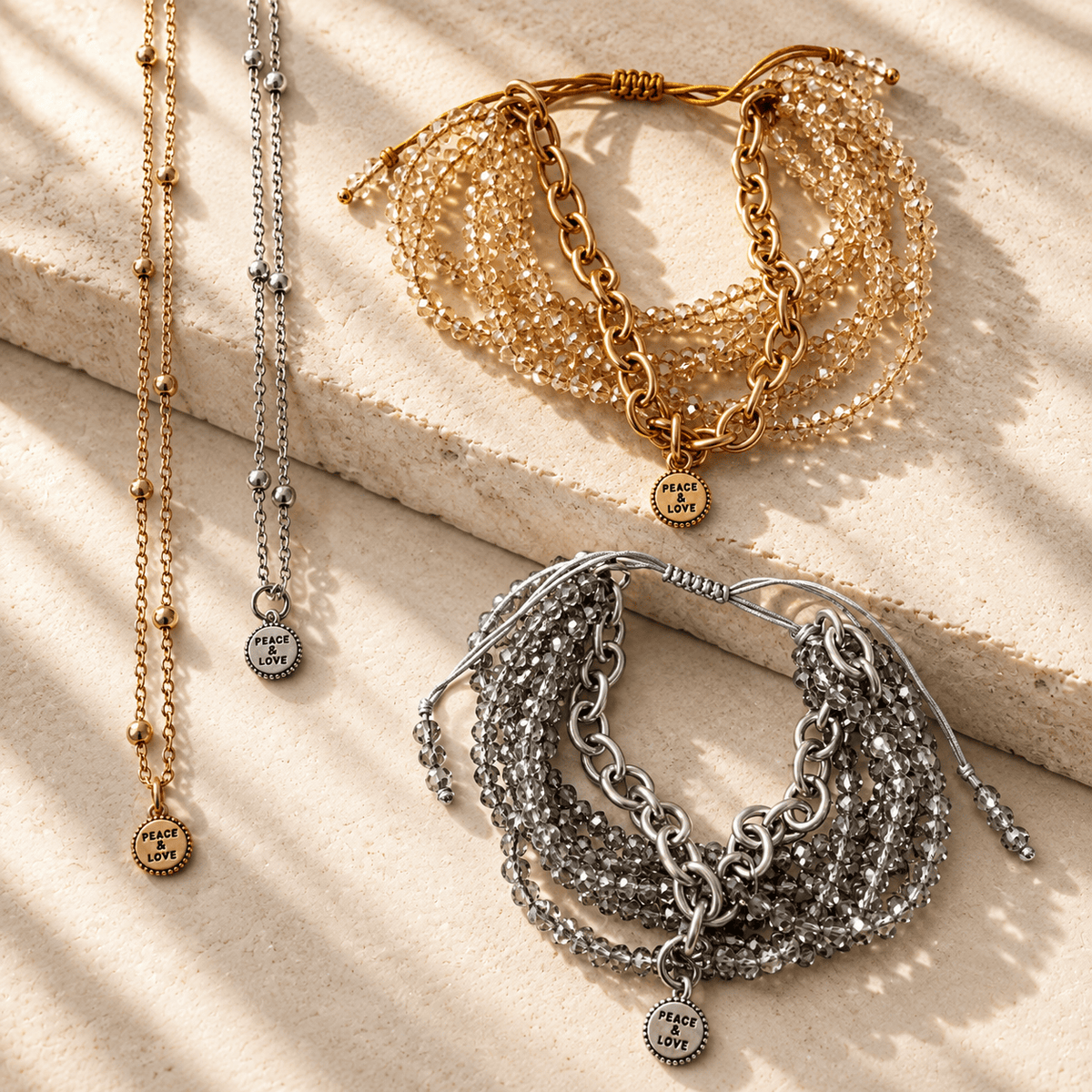 Peace & Love Dainty Necklace