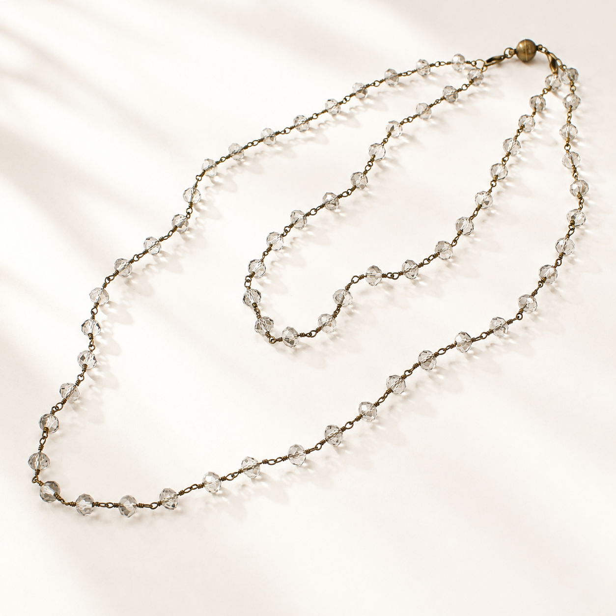 Crystal Rosary Layering Necklace